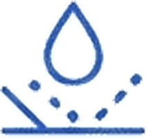 Hydrophobic – water does not penetrate